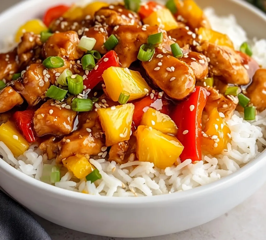 Delve into the world of tropical cuisine with this delightful recipe for Tropical Pineapple Chicken with Fragrant Rice. An amalgamation of savory chicken, vibrant bell peppers, and sweet pineapple creates a symphony of flavors. This dish not only tantalizes your taste buds but also transports you to sunnier shores with every bite. Imagine sitting on a beach, the sun warming your skin as you enjoy each spoonful of tender chicken and juicy pineapple paired with fluffy jasmine rice.