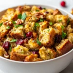 Delve into the heart of festive culinary traditions with a delightful Savory Thanksgiving Sourdough Stuffing. This dish epitomizes warmth and comfort, serving as an essential side that elevates your Thanksgiving feast to new heights. The perfect blend of rich flavors and cozy textures, this stuffing recipe marries rustic sourdough bread with an aromatic medley of vegetables and fresh herbs, bringing a cherished highlight to the holiday season.