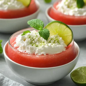 Watermelon Lime Cream Delight is a vibrant, revitalizing drink that perfectly captures the essence of summer. With its combination of fresh watermelon, zesty lime, and creamy coconut, this delightful beverage offers an invigorating taste experience. Ideal for outdoor gatherings, pool parties, or just lounging on a sunny afternoon, the drink not only tastes refreshing but also looks stunning with the beautiful layers of color.