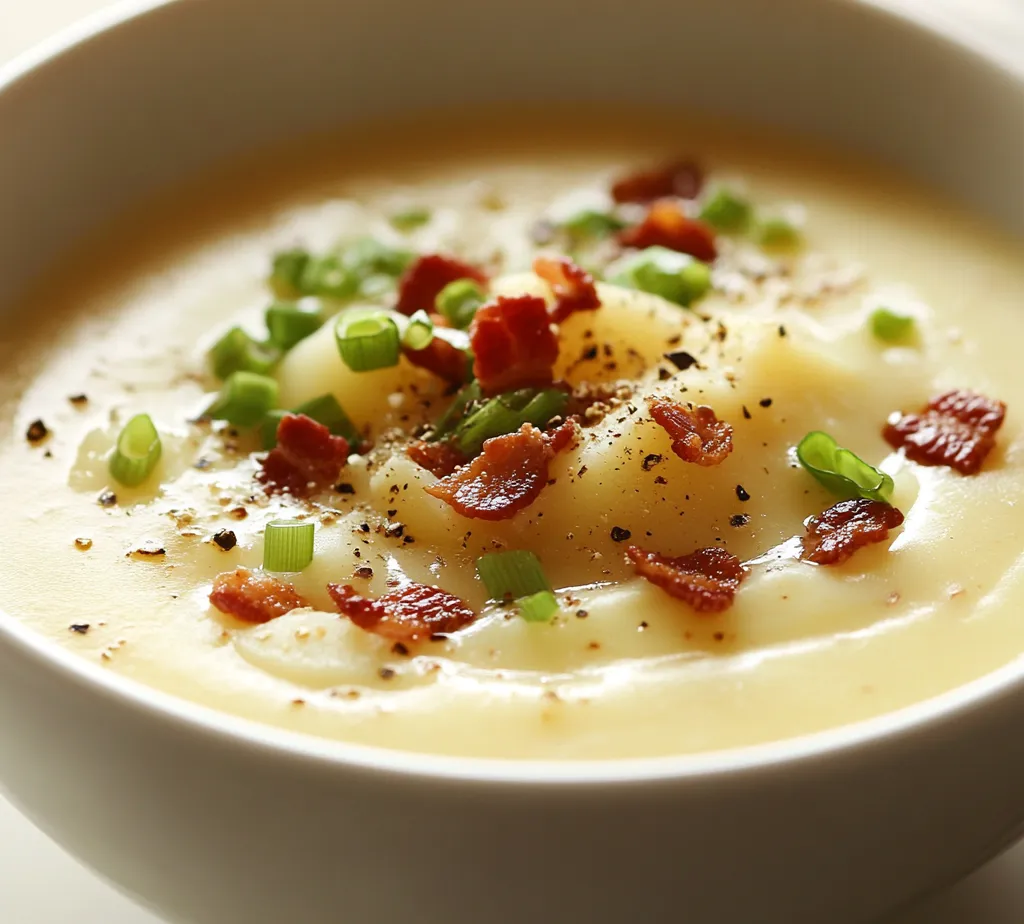 There's something undeniably comforting about a warm bowl of potato soup, especially during the colder months. This creamy rustic potato soup is the epitome of cozy comfort food, designed to warm both your body and soul. The smoothness of the heavy cream melded with the rich flavors from the bacon, herbs, and cheese comes together to create a dish that is not only delicious but also incredibly satisfying. Whether you're hosting a family gathering, having friends over for a casual dinner, or simply seeking solace in a bowl of homemade goodness, this potato soup is sure to deliver.