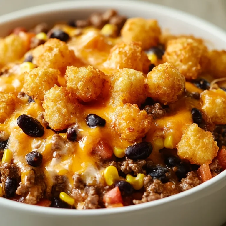 Discover the heartwarming comfort of the Ultimate Cowboy Casserole with Tater Tots—a delightful dish that embodies the spirit of classic American cooking. This casserole combines savory ground meat, zesty beans, and sweet corn, topped with crispy tater tots and gooey cheddar cheese. It makes a perfect centerpiece for gatherings, weeknight dinners, or even a cozy solo meal. With its rich flavors and satisfying textures, indulge in this crowd-pleaser that appeals to both adults and kids alike.