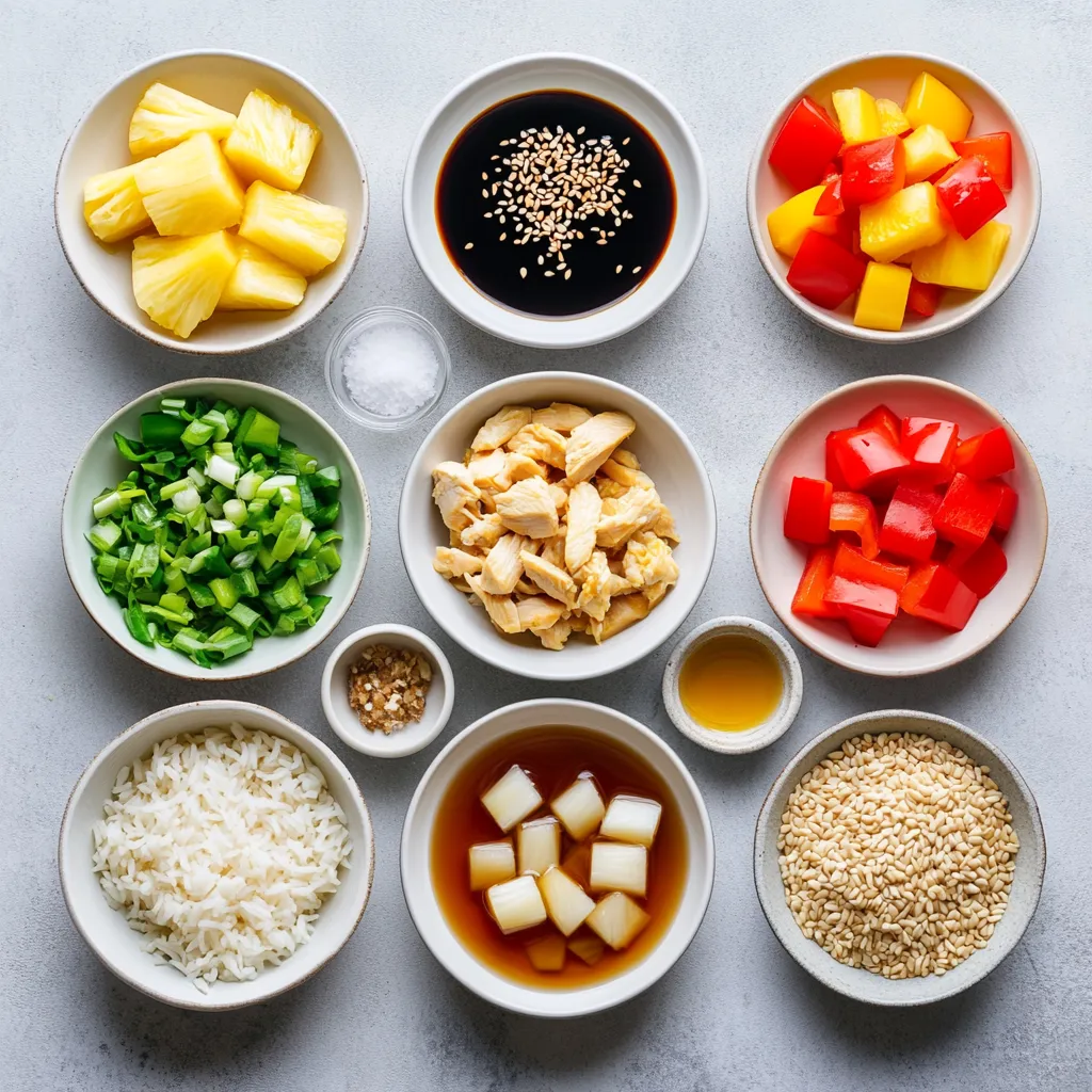 Delve into the world of tropical cuisine with this delightful recipe for Tropical Pineapple Chicken with Fragrant Rice. An amalgamation of savory chicken, vibrant bell peppers, and sweet pineapple creates a symphony of flavors. This dish not only tantalizes your taste buds but also transports you to sunnier shores with every bite. Imagine sitting on a beach, the sun warming your skin as you enjoy each spoonful of tender chicken and juicy pineapple paired with fluffy jasmine rice.