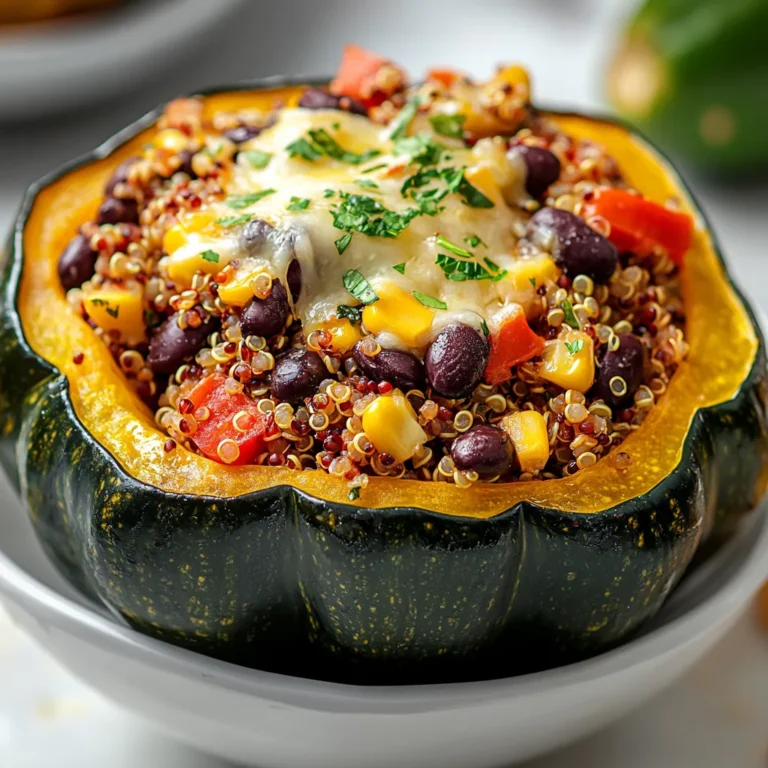 This Delightfully Simple Stuffed Acorn Squash recipe presents a harmonious blend of flavors and nutrition, ideal for anyone seeking a hearty vegetarian meal. The sweet, nutty flavor of acorn squash serves as a perfect vessel for a rich stuffing made from protein-packed quinoa and fiber-rich black beans. With ingredients that meld beautifully, this dish caters not only to your taste buds but also to your health.