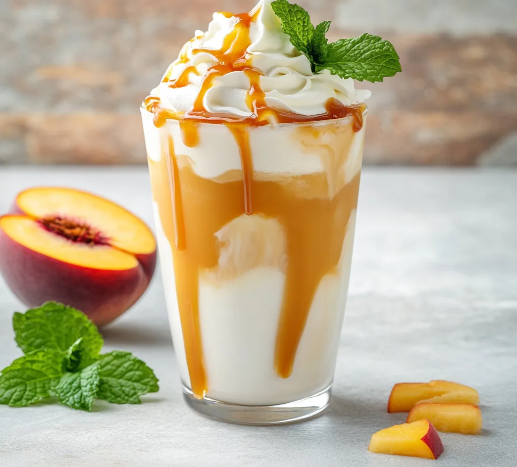 The Peach Caramel Iced Latte Delight is a refreshing summer drink that perfectly marries the rich flavors of coffee with the fruity sweetness of ripe peaches and creamy milk. This delightful beverage is not only visually stunning but also easy to prepare, making it a perfect choice for those warm days when you need a pick-me-up. Imagine savoring a chilled drink on a sunny afternoon, where the taste of freshly brewed coffee complements the juicy sweetness of peaches, creating an unforgettable experience.