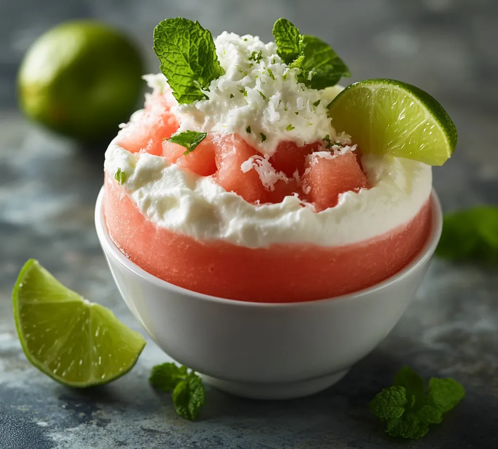Watermelon Lime Cream Delight is a vibrant, revitalizing drink that perfectly captures the essence of summer. With its combination of fresh watermelon, zesty lime, and creamy coconut, this delightful beverage offers an invigorating taste experience. Ideal for outdoor gatherings, pool parties, or just lounging on a sunny afternoon, the drink not only tastes refreshing but also looks stunning with the beautiful layers of color.