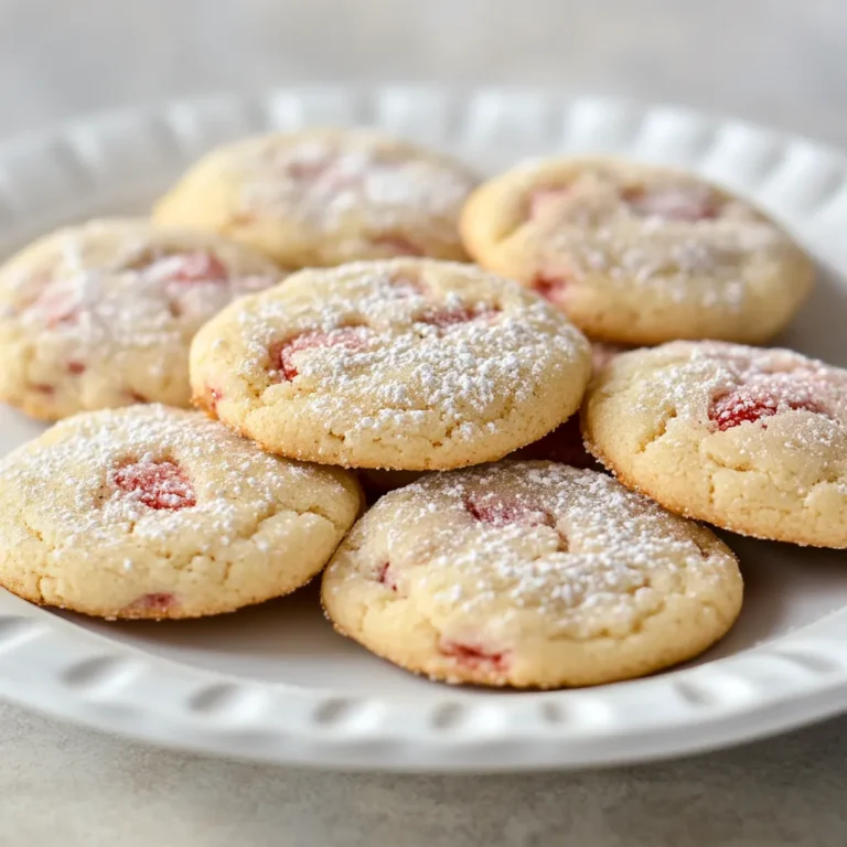 Strawberry Bliss Sugar Cookies are an enchanting treat that beautifully marries the sweet, juicy taste of fresh strawberries with the classic appeal of sugar cookies. These delightful cookies boast a soft and chewy texture, complemented by a hint of vanilla and almond, making them an irresistible choice for gatherings or a cozy afternoon snack. Beyond their captivating flavor, the vibrant color brought by the pureed strawberries adds an appealing touch that makes these cookies visually striking. Whether you're baking for a birthday party, a picnic, or simply to indulge yourself, these cookies provide a sweet moment of joy and bliss.