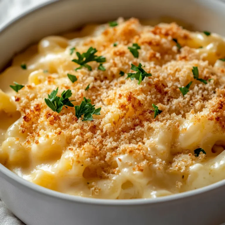 The allure of mac and cheese is universal, transcending age and culinary expertise. This Ultimate Creamy Mac and Cheese Delight takes the classic comfort food to an extraordinary level with a luscious blend of cheeses and a crunchy topping that promises to satisfy the deepest of cravings. The rich creaminess of the dish, combined with the delightful crispiness of the panko topping, creates a perfect balance that will please any palate. Whether served for a family meal, a potluck gathering, or a cozy night in, this dish never fails to impress.