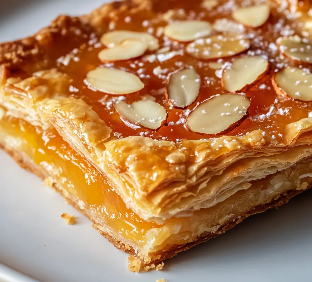 Delve into the world of pastries with the Almond Apricot Delight Tart, a perfect harmony of flavors and textures. This delightful dessert combines the nutty essence of almond flour with the sweet, fruity tang of apricot preserves, all enveloped in a flaky puff pastry shell. Whether for an afternoon tea or a festive gathering, this tart is certain to impress. With its golden-brown crust and irresistible filling, the Almond Apricot Delight Tart offers a beautiful centerpiece for any dessert table, capturing the essence of homemade goodness.