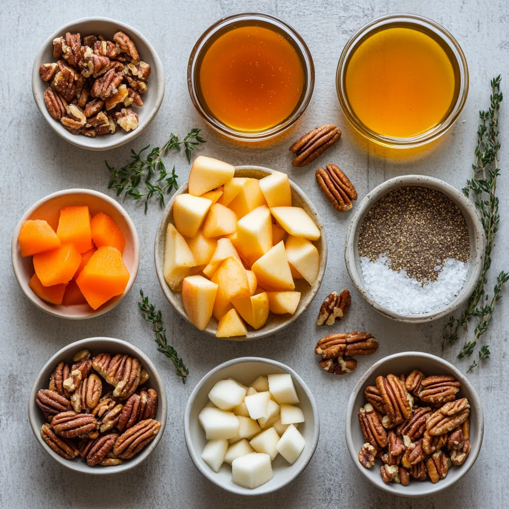 The cozy and comforting flavors of fall come alive in the Maple-Glazed Sweet Potato and Apple Bake. This vibrant dish combines the earthy sweetness of sweet potatoes with the tart crispness of apples, all enveloped in a luscious maple glaze. The warm hues of roasted sweet potatoes and baked apples create an inviting visual, making it a centerpiece sure to delight at any gathering. The dish combines both nutrition and taste, making it ideal for family dinners, potlucks, or holiday feasts.