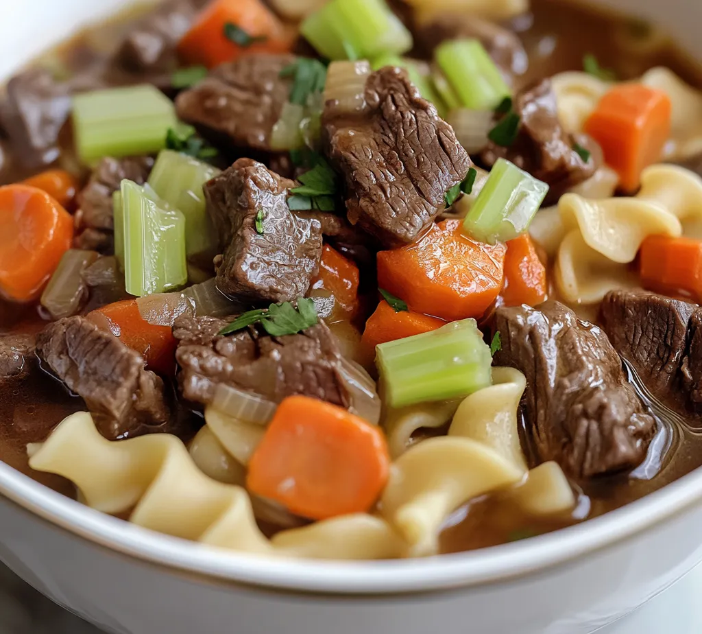 Exploring comforting meals often leads us to gems like Cozy Stovetop Beef and Noodles. This hearty dish not only warms your soul but also brings a richness that is perfect for any occasion. With tender beef and nutritious vegetables simmered in a savory broth, this recipe combines wholesome ingredients for a satisfying, one-pot meal. It captures the essence of a home-cooked feast, making it an ideal choice for family dinners or cozy gatherings on a chilly evening.
