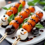 A festive gathering calls for delightful appetizers that not only please the palate but also captivate the eyes. Snowman Caprese Skewers are the perfect balance of flavor and whimsy, making them an ideal addition to your holiday celebration. In just a few minutes, you can create these charming skewers that are sure to impress your guests. The combination of fresh ingredients like cherry tomatoes, mozzarella, and basil, arranged to resemble cheerful snowmen, guarantees that this appetizer will be a hit on any holiday table, sparking joy and conversation among family and friends.
