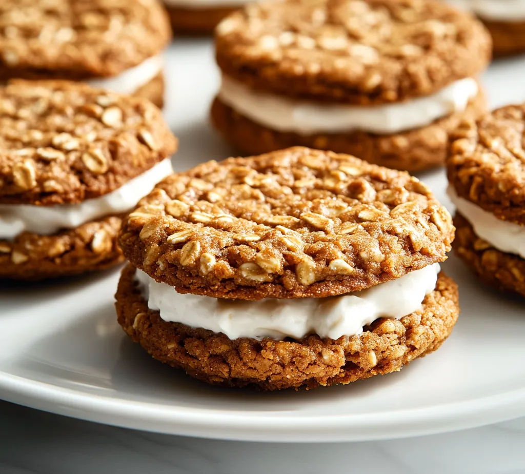 Explore the festive flavors of the holiday season with these delightful gingerbread oatmeal cream sandwiches. Combining the warm spices of gingerbread with a rich and creamy filling, these sweet treats evoke the cozy spirit of winter holidays. With ginger, cinnamon, and nutmeg harmonizing beautifully in the cookies, they form a perfect foundation for the luscious cream filling that peeks out from between two soft cookies. Whether you are diving into a batch by the fireplace or sharing them with loved ones at a holiday gathering, these sandwiches will surely warm hearts and satisfy sweet cravings.