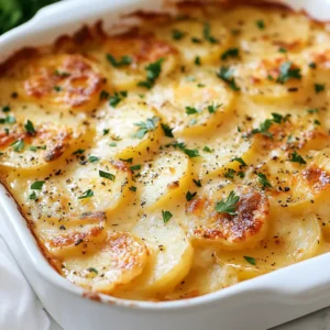 Scalloped potatoes are a classic comfort food that holds a special place in the hearts of many. With their creamy texture and rich, cheesy flavor, they make an excellent accompaniment to a variety of meals or can even stand alone as a fulfilling main course. This particular recipe elevates the traditional dish by using Yukon Gold potatoes, known for their buttery flavor and creamy consistency, paired with a delicious blend of Gruyère and sharp cheddar cheeses. The combination of these ingredients creates a delectable dish that is both indulgent and satisfying.