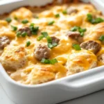 Explore the delicious comfort of a homemade savory breakfast casserole that’s perfect for family gatherings or weekend brunches. This recipe combines fluffy biscuits with rich sausage gravy and cheesy eggs, making it a hearty and satisfying dish that will delight your taste buds. The flavorful amalgamation of breakfast ingredients creates a perfect combination that can cater to both young and old. Whether you're serving it on a lazy Sunday morning or as the centerpiece for a special holiday brunch, this casserole is guaranteed to impress your guests and make you the star of the kitchen.