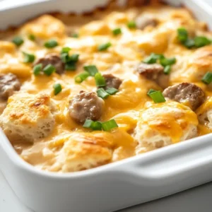 Explore the delicious comfort of a homemade savory breakfast casserole that’s perfect for family gatherings or weekend brunches. This recipe combines fluffy biscuits with rich sausage gravy and cheesy eggs, making it a hearty and satisfying dish that will delight your taste buds. The flavorful amalgamation of breakfast ingredients creates a perfect combination that can cater to both young and old. Whether you're serving it on a lazy Sunday morning or as the centerpiece for a special holiday brunch, this casserole is guaranteed to impress your guests and make you the star of the kitchen.