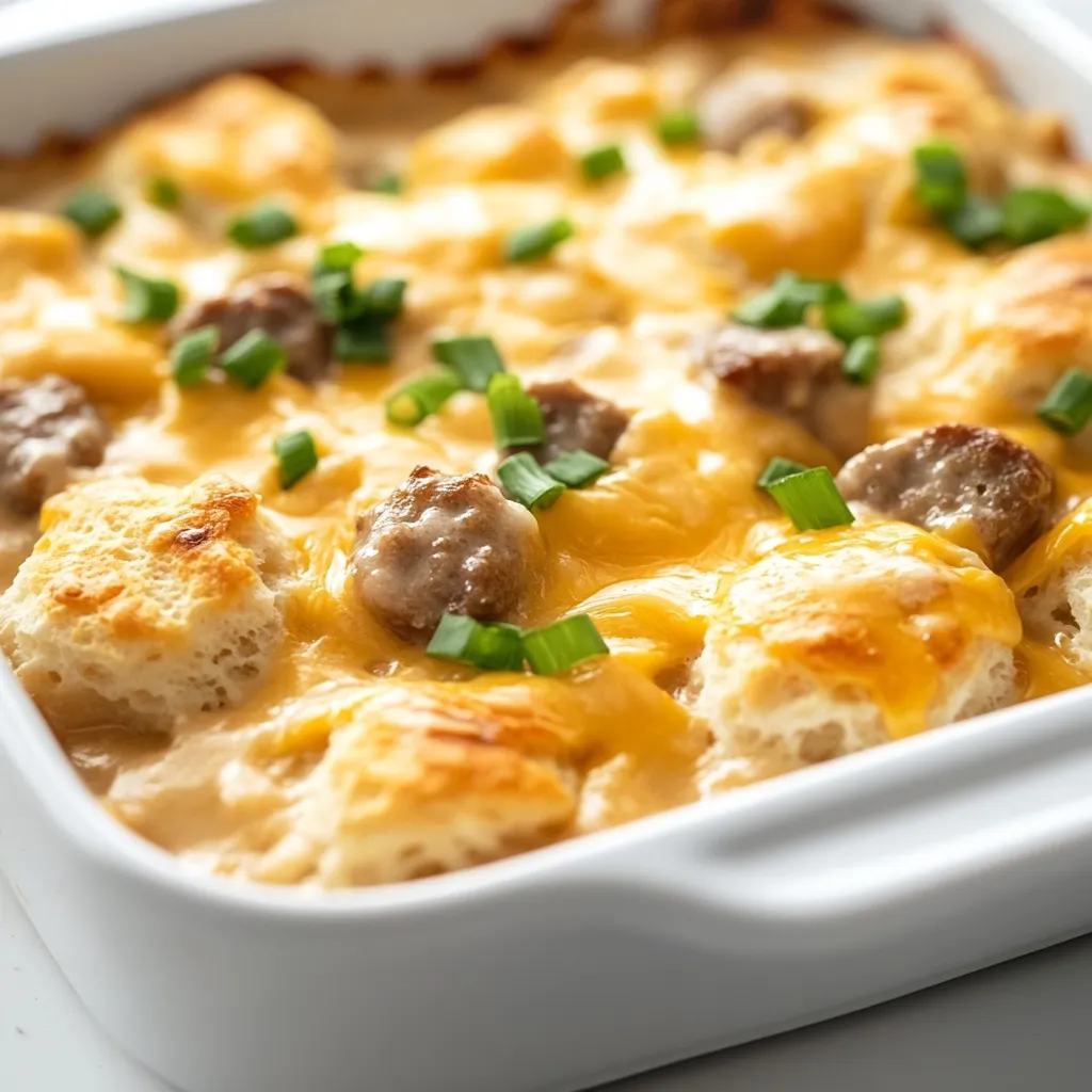 Explore the delicious comfort of a homemade savory breakfast casserole that’s perfect for family gatherings or weekend brunches. This recipe combines fluffy biscuits with rich sausage gravy and cheesy eggs, making it a hearty and satisfying dish that will delight your taste buds. The flavorful amalgamation of breakfast ingredients creates a perfect combination that can cater to both young and old. Whether you're serving it on a lazy Sunday morning or as the centerpiece for a special holiday brunch, this casserole is guaranteed to impress your guests and make you the star of the kitchen.
