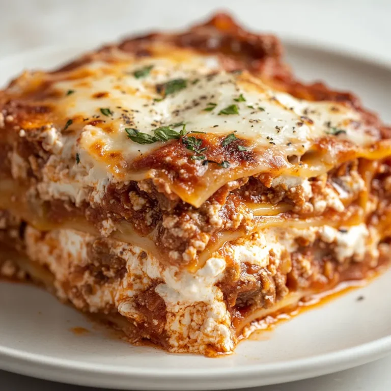 The Ultimate Comfort Lasagna is the epitome of home-cooked goodness, a dish that brings warmth and nostalgia to the dinner table. This indulgent recipe features layers of tender noodles tightly wrapped around a rich meat sauce and creamy cheese, making every bite a heartwarming experience. With its rich flavors and comforting texture, you can expect this lasagna to be a crowd-pleaser at family gatherings or a perfect treat for a cozy night in. The combination of savory ingredients melds together beautifully, offering a delicious flavor profile that is simply unforgettable.