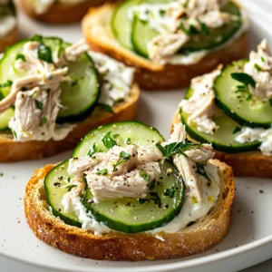 Creating the perfect appetizer is all about finding that ideal balance of flavors, textures, and presentation, and Crispy Chicken Lemon Cucumber Canapés deliver on all fronts. This delectable dish masterfully combines the savory flavor of shredded chicken with the brightness of fresh lemon and the refreshing crunch of cucumber. It's a delightful choice for various occasions, from casual gatherings to elegant parties.