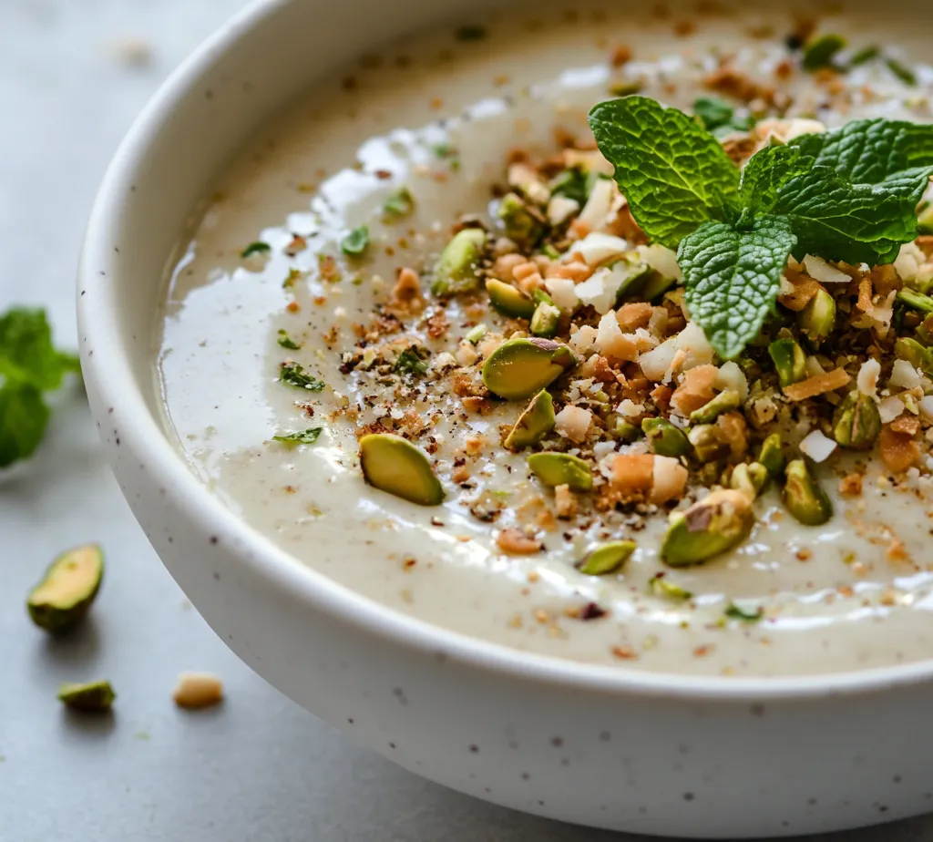 Delicate Coconut Honey Pistachio Cream is an exquisite dessert that flawlessly melds the tropical essence of coconut and honey with the delightful crunch of pistachios. The unique combination of a silky, whipped texture enhances a lightness that makes it pleasing to the palate while creating a stunning presentation. You're not only indulging in a sweet treat but also experiencing a delightful harmony of flavors that resonate with both sophistication and simplicity.