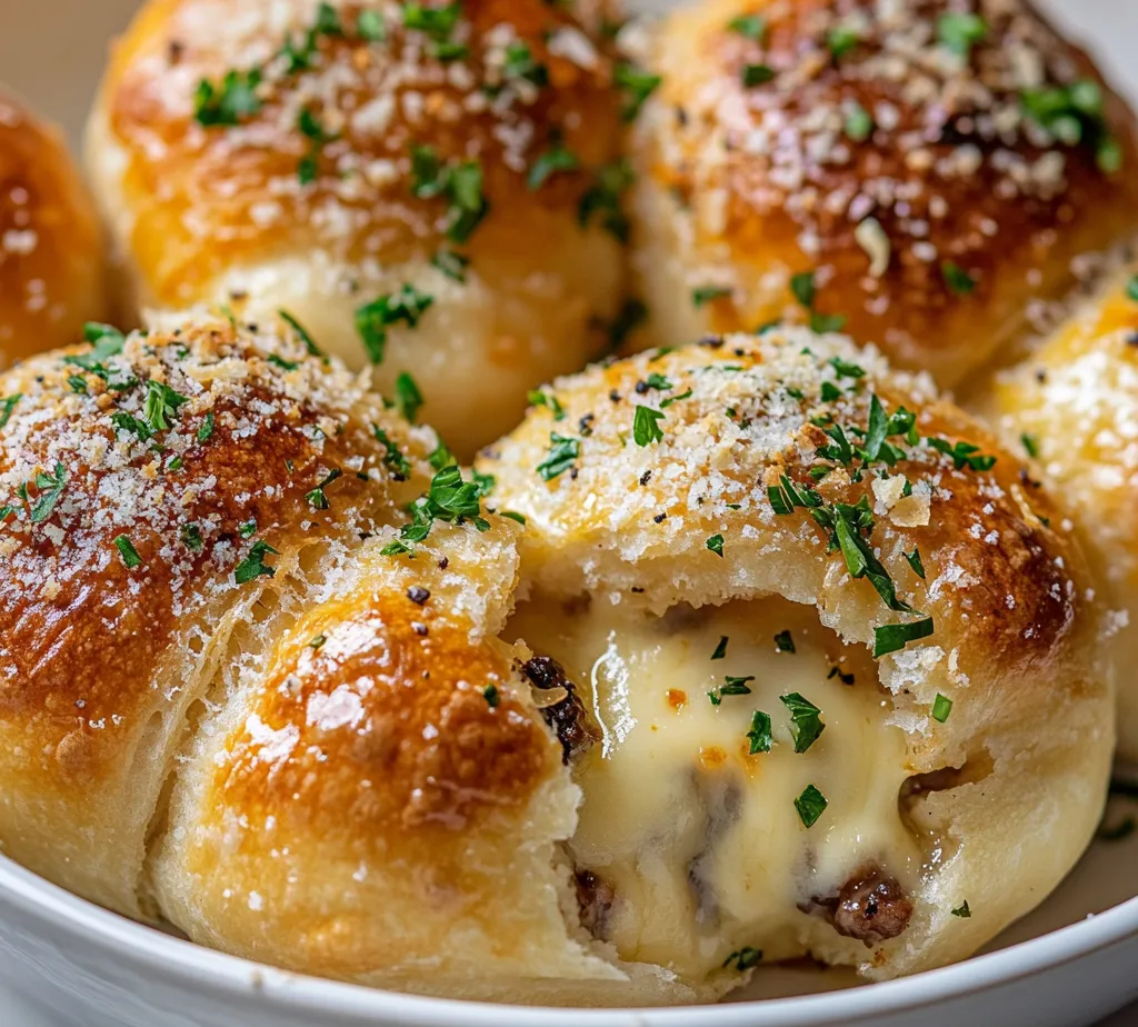 Exploring the delightful world of flavor combinations in this Garlic Parmesan Cheeseburger Bombs recipe promises a satisfying culinary experience. These bomb-shaped snacks are an imaginative twist on conventional cheeseburgers, merging the savory, juicy appeal of ground beef and melted cheddar cheese with the flaky goodness of crescent roll dough. Each bite is a comforting explosion of flavor, making them perfect for a variety of occasions—whether it's a festive gathering, a casual party, or simply a cozy night in with friends and family.