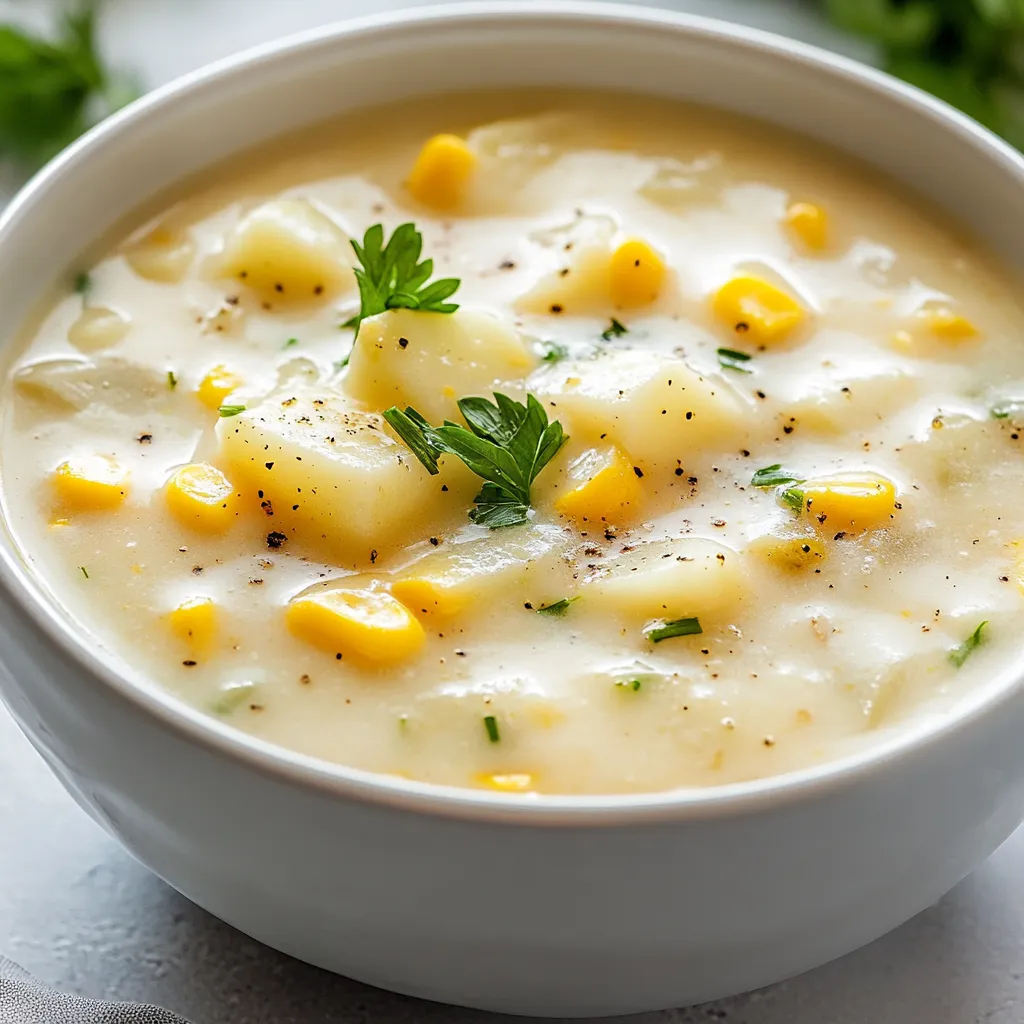 Crafting the perfect chowder can be both a comforting and satisfying culinary experience. Creamy Potato and Corn Chowder stands out with its smooth texture and hearty flavors. This recipe merges the sweet essence of corn with the earthiness of potatoes, creating a bowl that’s not just a dish but a warm hug for the soul. With a delightful combination of ingredients like diced potatoes, fresh or frozen corn, and a splash of almond milk, this soup becomes a nourishing experience that is both simple and rewarding.