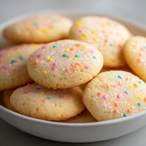 The allure of soft and dreamy sugar cookies resonates with dessert lovers across all ages. Known for their tender texture and subtly sweet flavor, these cookies are perfect for any occasion. Whether you're celebrating a birthday, hosting a party, or simply indulging in a sweet treat, these cookies surely delight. Their soft, pillowy nature makes them an inviting treat, and their beautiful presentation topped with colorful sugar sprinkles adds an extra dash of festivity. These sugar cookies can be served at gatherings or enjoyed with a cup of tea or coffee at any time of day.