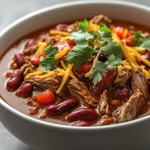 The Hearty Texas Brisket Chili is a quintessential Texan dish that embodies warmth and comfort, perfect for gatherings or a family dinner. This chili features tender brisket, vibrant vegetables, and a rich blend of spices, making it a deliciously hearty meal. With the convenience of a crockpot, this recipe simplifies the cooking process while maximizing flavors, allowing the ingredients to meld together beautifully over hours of slow cooking.