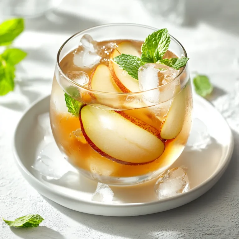 Explore the delightful fusion of flavors in iced chamomile pear tea, a refreshing and aromatic beverage perfect for hot days or anytime you desire a soothing drink. This homemade tea is inspired by the calming properties of chamomile and the sweet juiciness of ripe pears, making it not only enjoyable to sip but also a visually appealing addition to your table. The essence of chamomile, combined with the richness of pear and a zesty touch of lemon, delivers a drink that is both comforting and revitalizing.