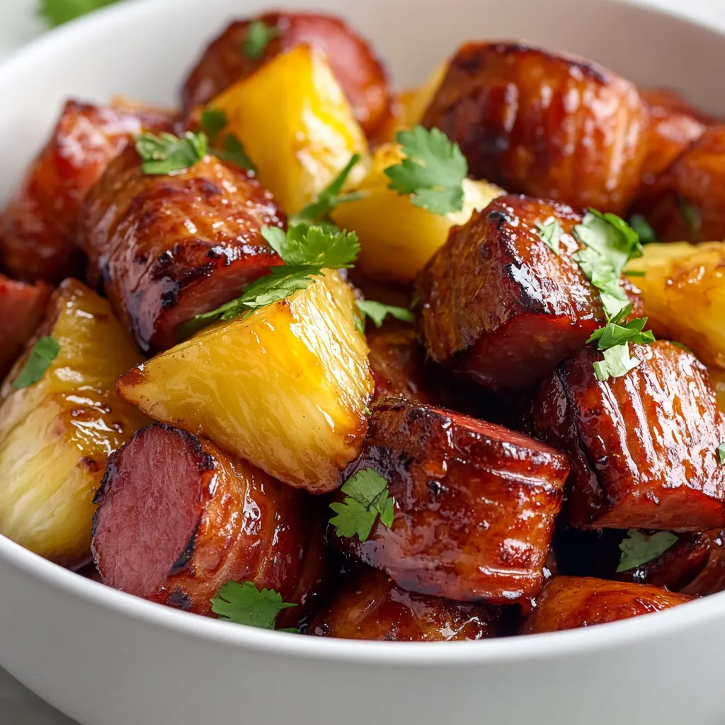 Pineapple Hasselback Kielbasa Bites present a delightful combination of smoky, sweet, and savory flavors that resonate with all palates. These vibrant bites, showcasing juicy kielbasa and caramelized pineapple, bring a fresh twist to traditional sausage dishes. The melding of savory kielbasa with the sweet notes of a fresh pineapple creates a unique gastronomic experience that is capable of impressing guests at any gathering or serving as a fun family meal.