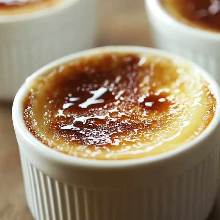 The Eggnog Crème Brûlée Delight is an exquisite dessert that perfectly marries the rich flavors of traditional eggnog with the elegant, creamy texture of crème brûlée. This indulgent treat not only satisfies your sweet tooth but also brings a comforting holiday spirit to your table. A wonderful fusion of festive ingredients, this dessert is the ideal way to celebrate any special occasion or gather friends and family around during the holiday season.