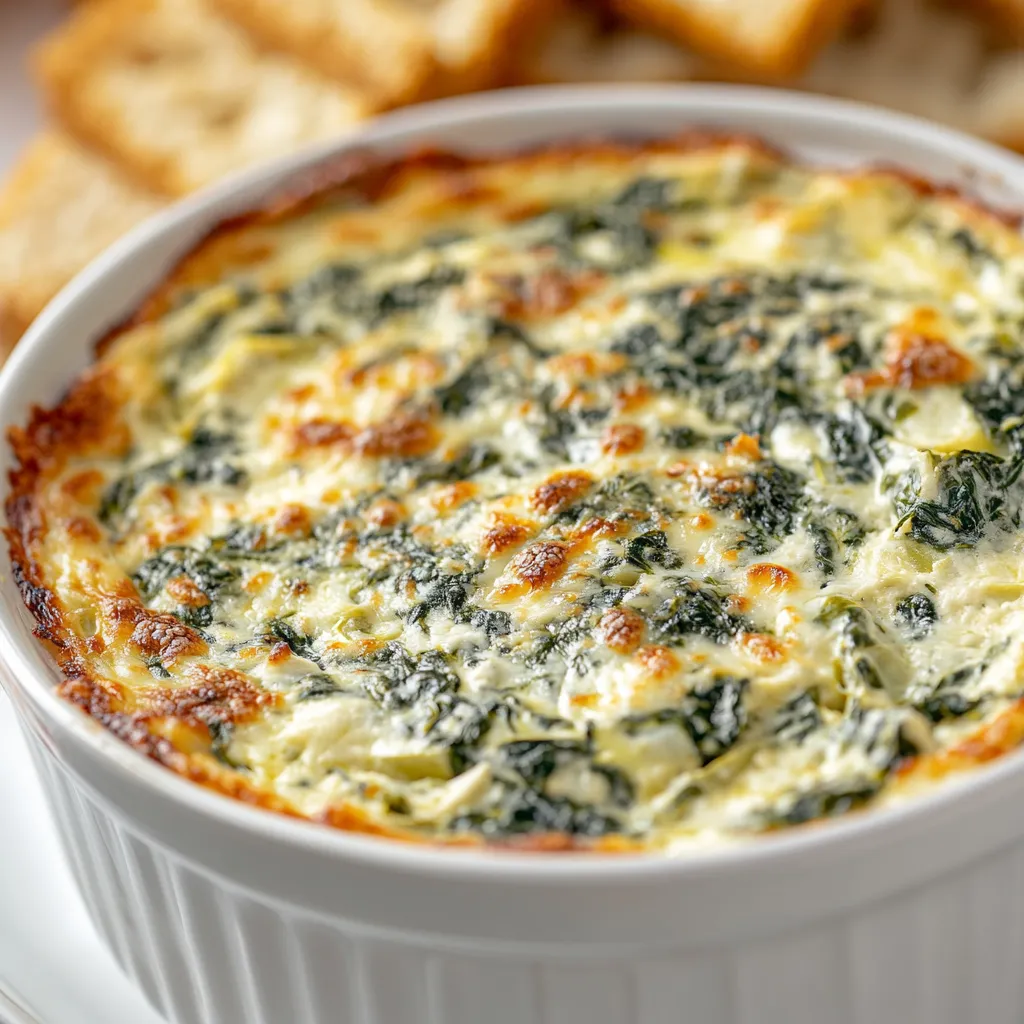 Exploring the world of appetizers, the Fiery Creamy Spinach and Artichoke Delight stands out as a crowd-pleaser. This creamy concoction balances the robust flavors of artichokes and spinach with the richness of cheese, making it a perfect starter for gatherings or cozy nights in. With its gooey, cheese-laden texture and a hint of spice from the optional red pepper flakes, this dish is sure to be a hit at any gathering or as a comforting snack during a relaxing evening at home.