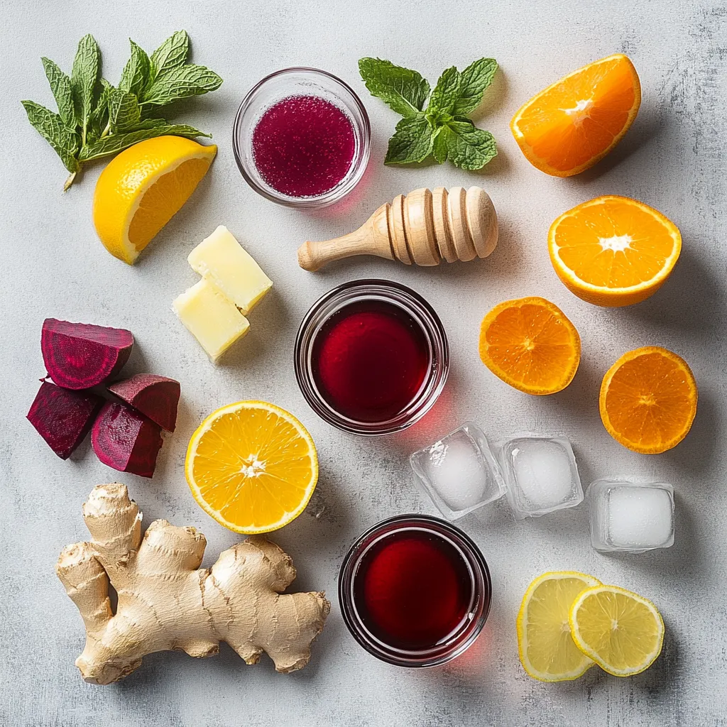 The Citrus Root Herbal Sparkler is a refreshing beverage that combines the earthy sweetness of beets and carrots with the zesty brightness of citrus. This wholesome drink is perfect for quenching your thirst on a warm day or as a vibrant addition to your next gathering. The colorful nature of this drink not only captivates the eye but also delights the palate with its unique blend of flavors and ingredients. Whether you're hosting a summer brunch or simply looking for a revitalizing treat to enjoy at home, the Citrus Root Herbal Sparkler is sure to impress.