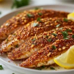 Pecan-crusted trout is a vibrant and delectable dish that showcases the remarkable flavor profile of fresh fish combined with the rich crunch of finely chopped pecans. This American classic not only presents an appealing visual contrast but also strikes a perfect balance between tender, flaky trout and a nutty, savory crust. The trout, with its mild, buttery flavor, pairs beautifully with the crunchy topping, delivering a dish that is satisfying yet light.