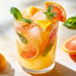 The Soft Orchard Sparkling Citrus Cooler is a vibrant and refreshing drink that captures the essence of summer with its combination of zesty citrus flavors. This invigorating beverage blends freshly squeezed orange, grapefruit, and lemon juices, creating a tangy yet sweet profile that is enhanced by a touch of honey or agave syrup. Added to this delightful mix is a hint of fresh mint, which elevates the drink with its aromatic freshness. Whether you’re hosting a sunny brunch, celebrating a special occasion, or simply enjoying a warm afternoon, this cooler is the perfect companion to quench your thirst.