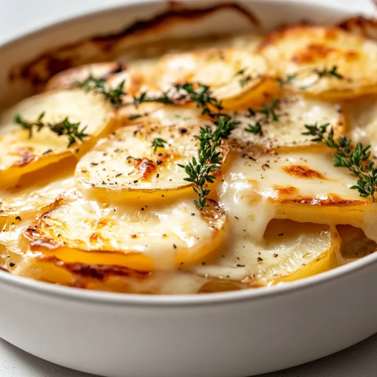 Creamy Cheesy Scalloped Potatoes are a classic American side dish known for their rich flavors and comforting textures. This dish combines thinly sliced russet potatoes layered with a luscious mix of heavy cream, sharp cheddar, and Parmesan cheeses, making it a favorite for family gatherings, holiday dinners, or any occasion that calls for a delicious side. It’s a dish that repeatedly evokes nostalgia and warmth, perfect for ushering in memories of family meals shared around the dinner table.