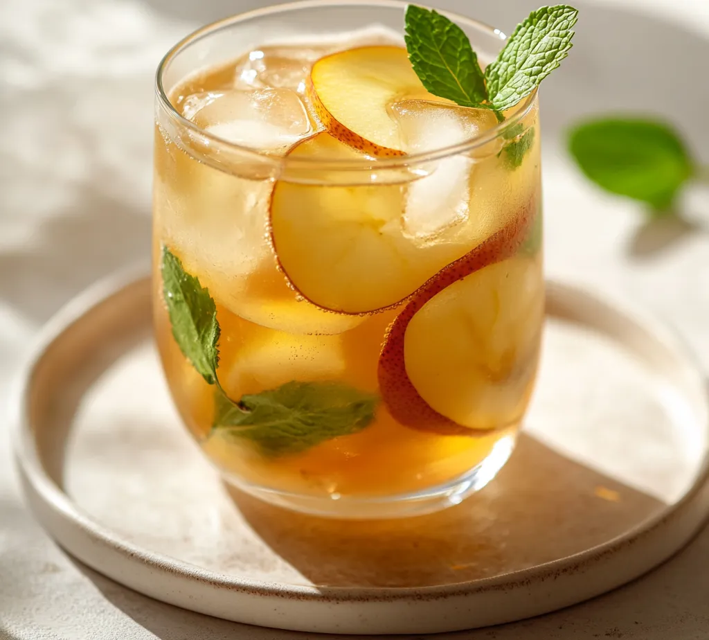 Explore the delightful fusion of flavors in iced chamomile pear tea, a refreshing and aromatic beverage perfect for hot days or anytime you desire a soothing drink. This homemade tea is inspired by the calming properties of chamomile and the sweet juiciness of ripe pears, making it not only enjoyable to sip but also a visually appealing addition to your table. The essence of chamomile, combined with the richness of pear and a zesty touch of lemon, delivers a drink that is both comforting and revitalizing.