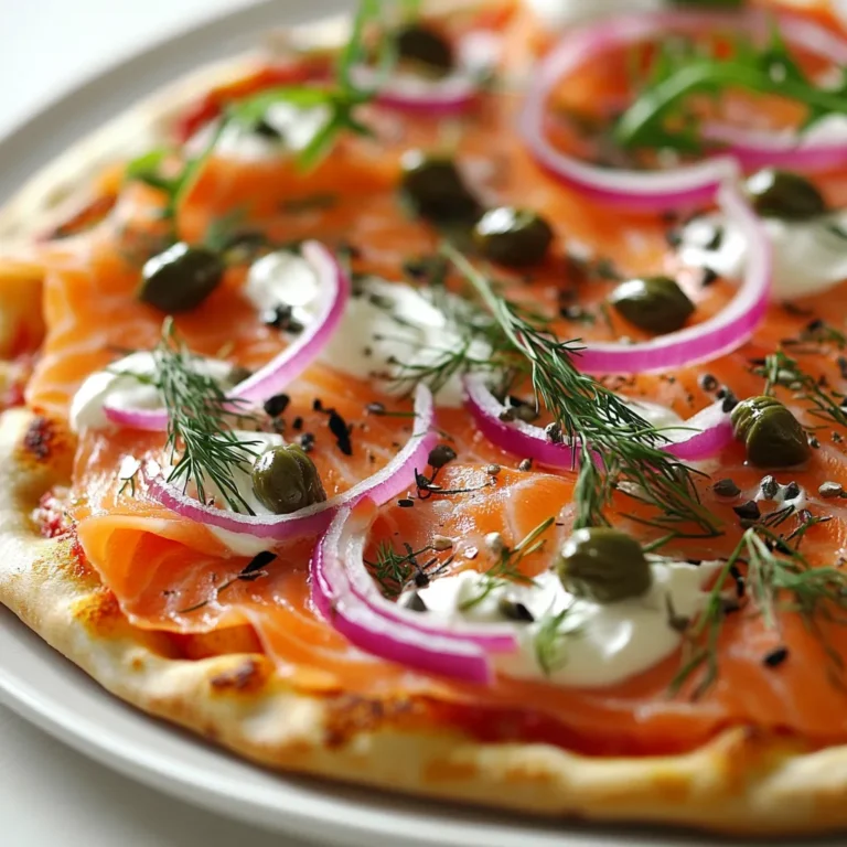 Exploring the world of smoked salmon, this delectable Smoked Salmon Delight Pizza presents a perfect fusion of flavors. Combining rich cream cheese with the savory notes of smoky salmon, it offers an elegant yet easy-to-make dish suitable for various occasions. Whether enjoyed as an appetizer at a gathering or a light meal on a sunny afternoon, this pizza is sure to impress your taste buds.