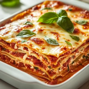 Lasagna is one of the most cherished and adored dishes in Italian cuisine, celebrated for its intricate layers of flavor and texture. Whether served at family gatherings or during cozy weeknight dinners, this delightful pasta dish never fails to impress. The Cheesy Delight Lasagna elevates the traditional recipe by embracing a rich medley of cheeses, aromatics, and a velvety marinara sauce that envelopes each layer, ensuring that every bite is a taste of pure comfort.