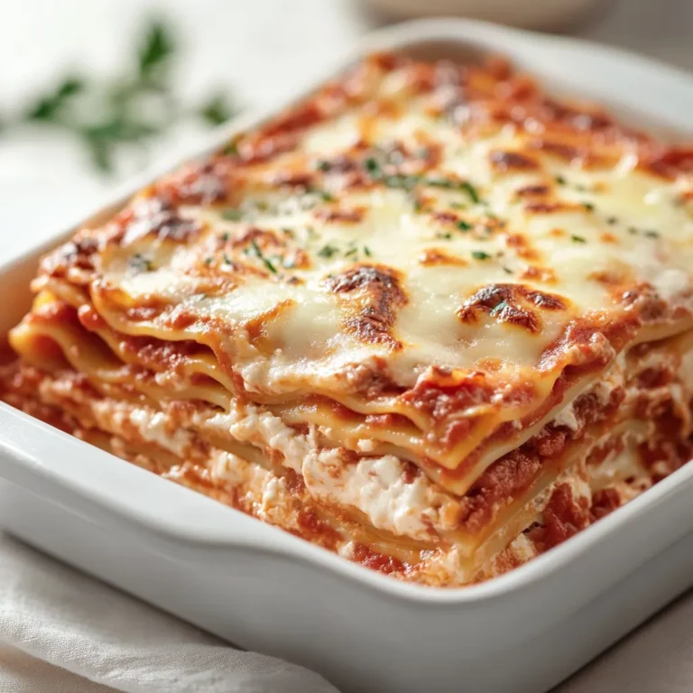 Exploring the rich flavors of traditional Italian cuisine, this hearty homemade lasagna delight embodies comfort and satisfaction. With its layers of tender noodles, savory meats, and creamy cheeses, it is sure to please a crowd. The multi-dimensional taste of this dish comes from the harmonious blending of the ground beef or Italian sausage with the vibrant marinara sauce, while the creamy ricotta and mozzarella add richness that is simply irresistible.