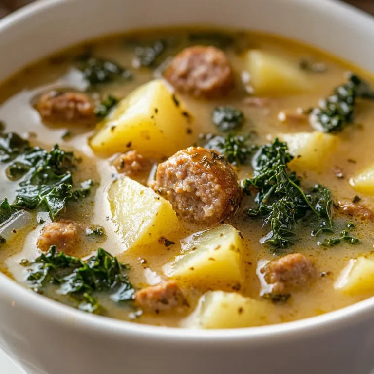 This hearty sausage and potato kale soup is the perfect comfort food to warm up cold days. Rich with flavors from Italian sausage and fresh vegetables, it's a blend of nourishing ingredients that come together beautifully. Imagine cozy evenings spent enjoying a steaming bowl of this homemade soup, the aroma of garlic and sautéed onions wafting through your kitchen, creating an inviting atmosphere.