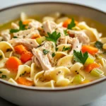 In the realm of comfort foods, few dishes can rival a piping hot bowl of Hearty Rotisserie Chicken Noodle Soup. This quintessential American dish combines the warm, nourishing qualities of chicken broth with tender vegetables and fulfilling egg noodles, creating a symphony of flavors perfect for any season. Ideal for chilly evenings or when you're feeling under the weather, this homemade soup wraps you in warmth and comfort, reminiscent of loving family meals.