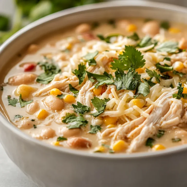 Creamy Slow-Cooked White Chicken Chili is a dish that brings warmth and satisfaction to any table. The combination of tender chicken, hearty beans, and savory seasonings all meld together to create a comforting meal that’s perfect for family gatherings, chilly evenings, or simply when you crave something hearty yet wholesome. The slow-cooking process allows the flavors to develop beautifully, ensuring that every spoonful is filled with deliciousness.