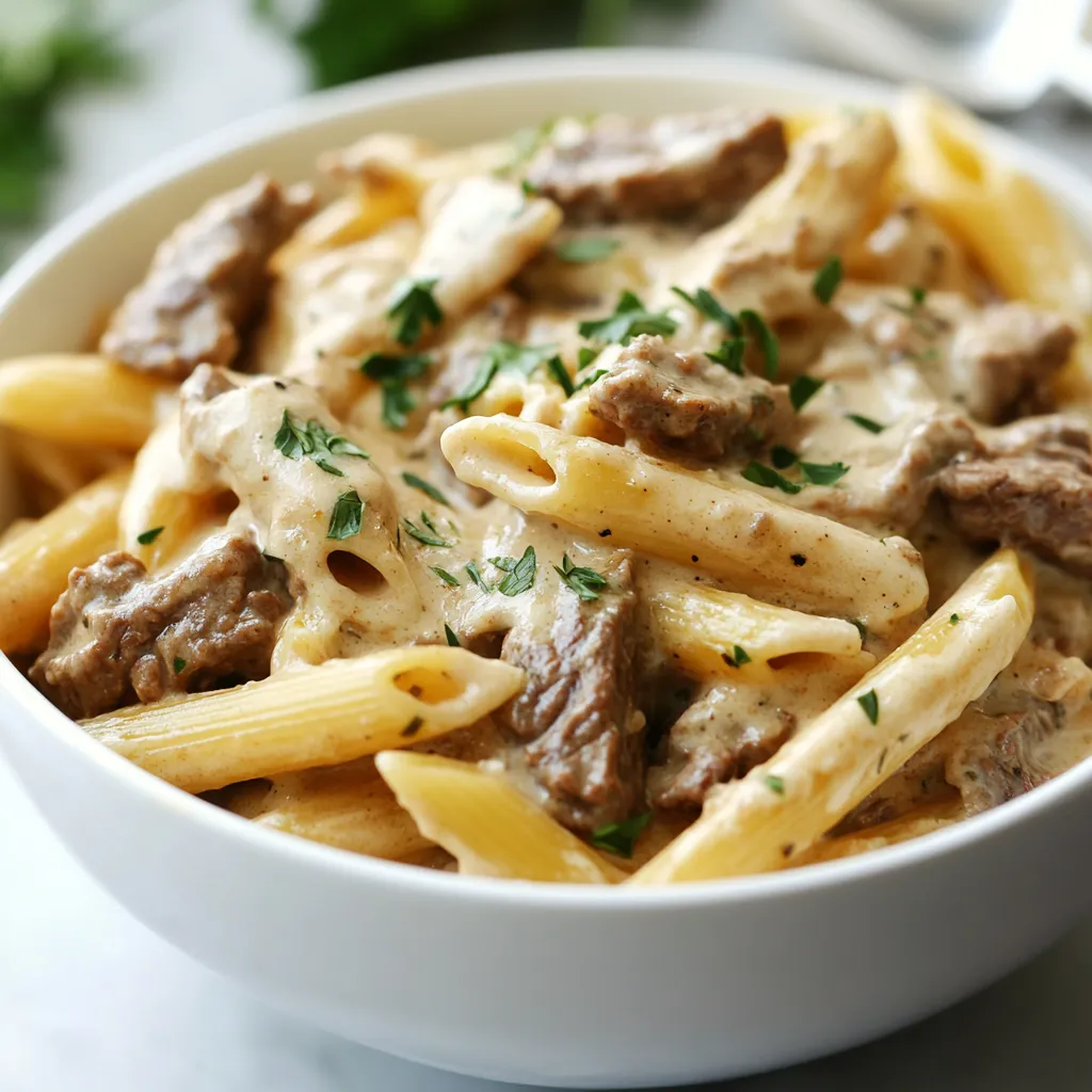 Creamy Velveeta Beef Stroganoff Penne Pasta is a delightful American dish that brings together the hearty flavors of ground beef with the satisfying texture of penne pasta, all wrapped in a rich and creamy cheese sauce. This dish stands out for its simplicity and comfort, making it an ideal choice for family dinners or gatherings. Whether you're coming home from a long day or preparing for a cozy meal at home, this recipe delivers both ease and satisfaction.