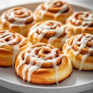 Indulging in fresh, homemade cinnamon rolls is a delightful experience that transforms any occasion into a special celebration. There’s something truly magical about the combination of warm, fluffy dough swirled with sweet cinnamon and topped with a luscious cream cheese icing. This recipe captures the essence of classic American breakfast or dessert, combining rich flavors and an irresistible aroma that fills your kitchen. The sight of golden, fluffy rolls emerging from the oven, coupled with their enchanting scent, is enough to bring anyone running to the table.
