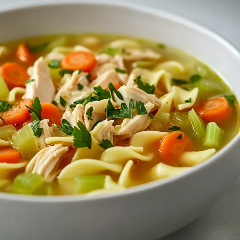 The allure of a warm bowl of Chicken Noodle Soup is timeless, especially when it evokes feelings of comfort and nostalgia. This Comforting Chicken Noodle Soup, inspired by a beloved Panera recipe, combines the richness of homemade broth with hearty ingredients to create a fulfilling meal. It’s ideal for cozy nights in or for healing when you need a soup that warms the soul. There’s something deeply satisfying about a steaming bowl of chicken noodle soup; it not only nourishes the body, but also soothes the spirit and brings back memories of family gatherings and cozy evenings spent at home.