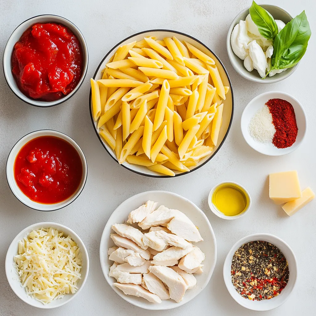 Savory Chicken Parmesan Pasta Delight is a quintessential Italian dish that encapsulates the heart of comfort food. It marries the delightful flavors of juicy chicken, hearty penne pasta, and a rich, tangy marinara sauce topped with melted cheese. Each mouthful is a celebration of savory and cheesy goodness, making it a perfect choice for any meal occasion.