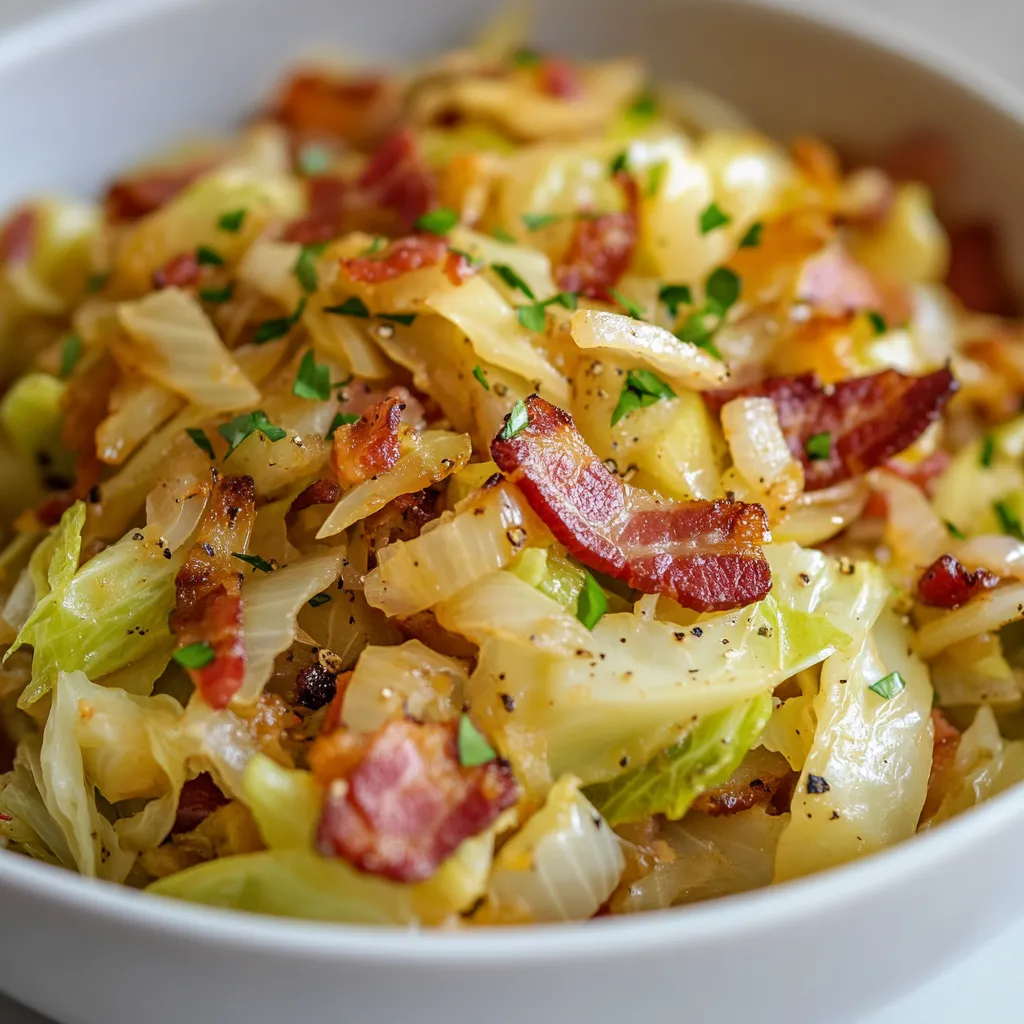 Understanding the charm of savory dishes rooted in Americana, Fried Cabbage with Crispy Bacon epitomizes comfort food. This dish harmoniously combines textures and flavors: the crispiness of bacon, the sweetness of onions, and the tender earthiness of cabbage. It encapsulates a wonderful balance that is both satisfying and nutritious, making it a delightful addition to various meals.