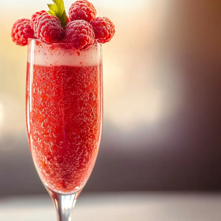 Introducing the Raspberry Sparkling Delight, a refreshing American beverage perfect for any occasion. This delightful drink is not only easy to prepare but also bursting with the vibrant flavors of fresh raspberries and zesty lemon. With summer around the corner, this drink is ideal for warm gatherings, brunches with friends, or simply enjoying a quiet afternoon on the patio. The sparkling elements, combined with the fruitiness of the raspberries and the tang of the lemon, create a lovely fizz that elevates this beverage’s appeal. It's the sort of drink that not only satisfies your thirst but also tantalizes your taste buds.